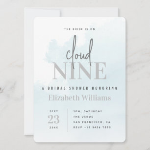 The Bride is On Cloud Nine Modern Bridal Shower Invitation