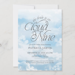 The Bride Is On Cloud Nine Modern Bridal Shower Invitation