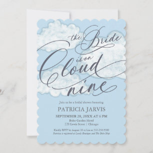 The Bride Is On Cloud Nine Modern Bridal Shower Invitation