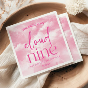 The Bride Is On Cloud Nine Pink Bridal Shower Napkin