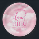 The Bride Is On Cloud Nine Pink Bridal Shower Paper Plate<br><div class="desc">These are The Bride Is On Cloud Nine Bridal Shower Paper Plates!</div>