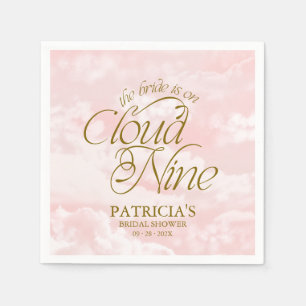 The Bride Is On Cloud Nine Pink Gold Bridal Shower Napkin
