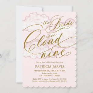 The Bride Is On Cloud Nine QR Code Bridal Shower Invitation