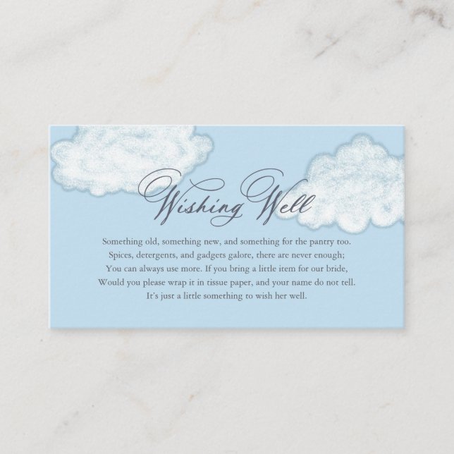 The Bride Is On Cloud Nine Wishing Well Enclosure Card (Front)