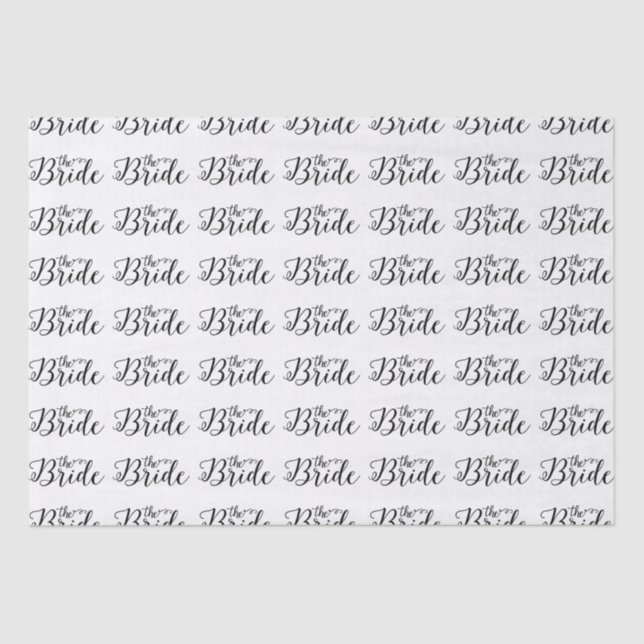 The Bride Modern Text Design Seamless Pattern Tissue Paper (Front)