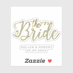 The Bride modern typography Silver & Gold