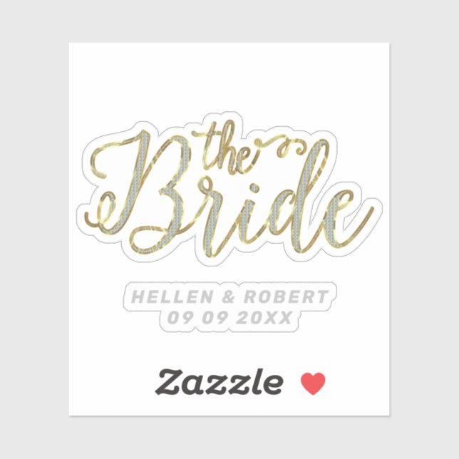 The Bride modern typography Silver & Gold (Sheet)