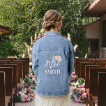 The Bride Mrs. Pink Floral Bouquet Denim Jacket<br><div class="desc">Gorgeous denim jacket. Perfect for picture with the Bridal Party!</div>