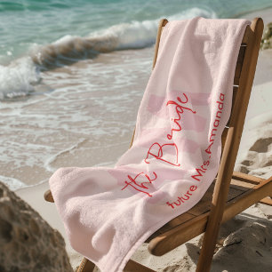 "The Bride" Personalised Pink Beach Towel   Future