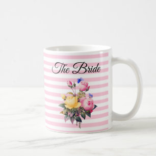 The Bride Pink Rose Bouquet Personalised  Mug