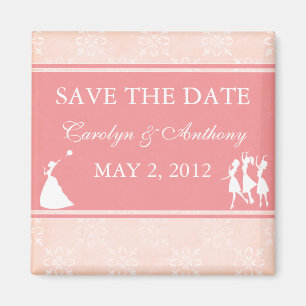 The Bride Rose Pink SAVE THE DATE Magnet