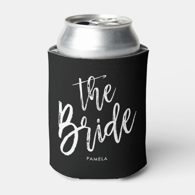 The Bride | Script Style Custom Wedding Can Cooler (Can Front)