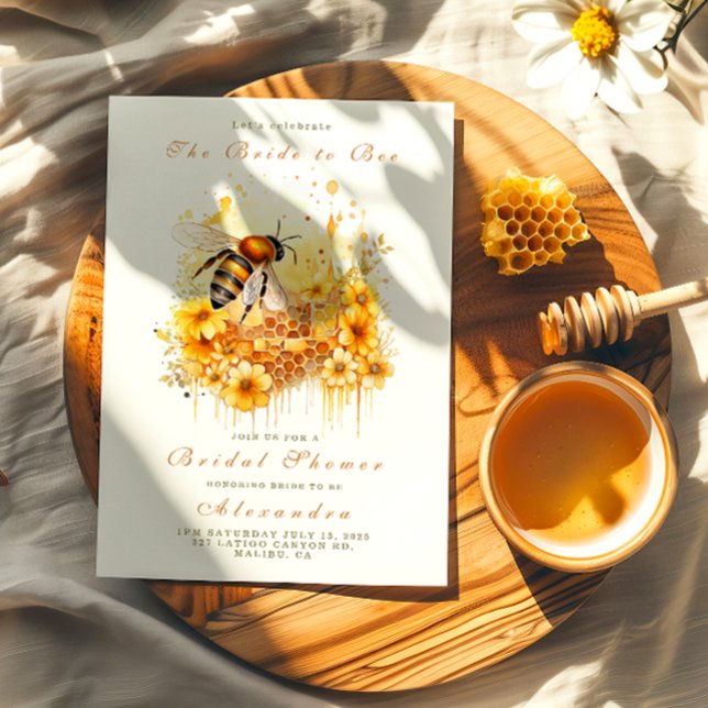 The bride to bee golden honey bloom invitation (Creator Uploaded)