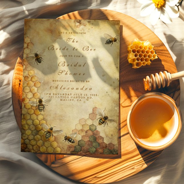 The bride to bee rustic honeycomb  invitation (Creator Uploaded)