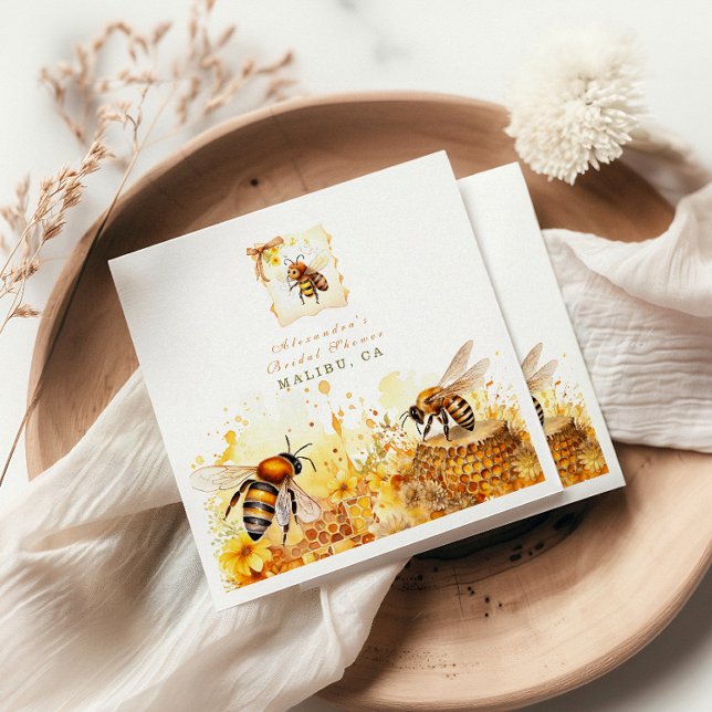 The bride to bee wildflower honey shower napkin (Creator Uploaded)