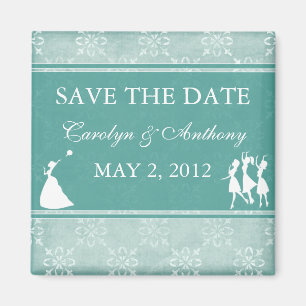 The Bride turquoise SAVE THE DATE Magnet