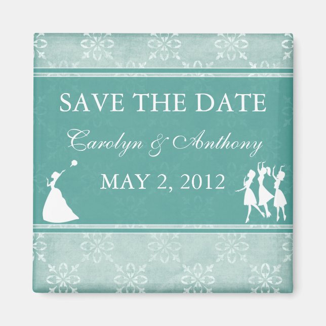 The Bride turquoise SAVE THE DATE Magnet (Front)