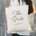 The Bride Wedding Calligraphy Tote Bag<br><div class="desc">The Bride Wedding Calligraphy Tote Bag features fun and pretty calligraphy,  along with the bride to be's new last name.</div>