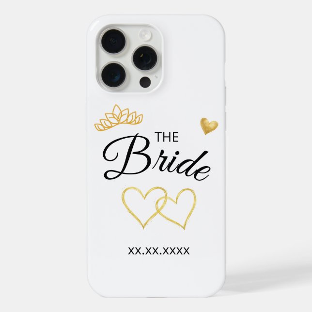 The Bride Wedding Date Elegant Design iPhone Case (Back)
