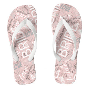 The Bride Word Cloud White ID253 Flip Flops