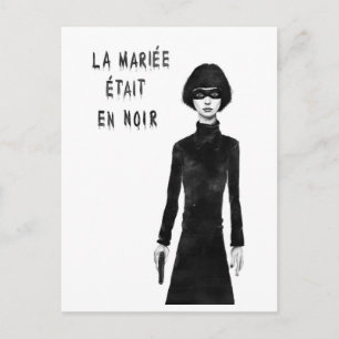 the bride wore black postcard