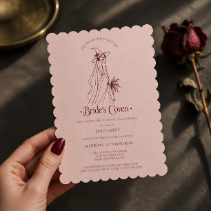 The Bride's Coven Witch Bachelorette Party Scallop Invitation