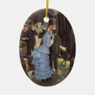 The Bridesmaid (aka The Traveller) by James Tissot Ceramic Tree Decoration