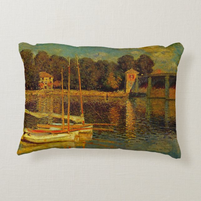 The Bridge at Argenteuil by Claude Monet Decorative Cushion (Back)