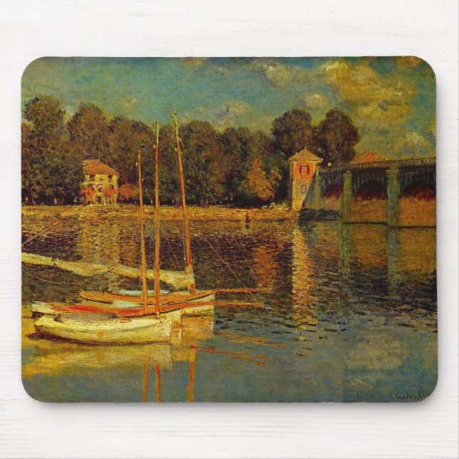 The Bridge at Argenteuil by Claude Monet Mouse Mat (Front)