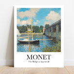 The Bridge at Argenteuil by Claude Monet Poster<br><div class="desc">Bring the beauty of Impressionism into your home with this stunning poster of Claude Monet’s painting, The Bridge at Argenteuil. Painted in 1874, this masterpiece depicts a tranquil scene of boats on the water with the bridge to the right providing a geometric balance to the translucence of the water. Add...</div>