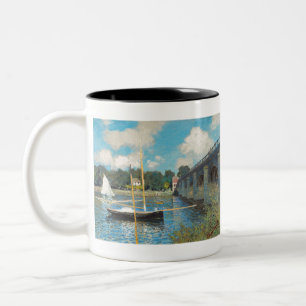 The Bridge at Argenteuil by Claude Monet Two-Tone Coffee Mug