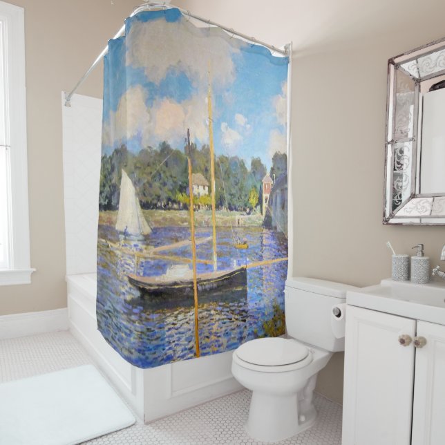 The Bridge at Argenteuil, Monet Shower Curtain (In Situ)