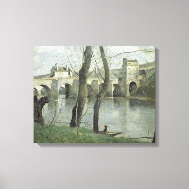 The Bridge at Mantes Canvas Print (Front)