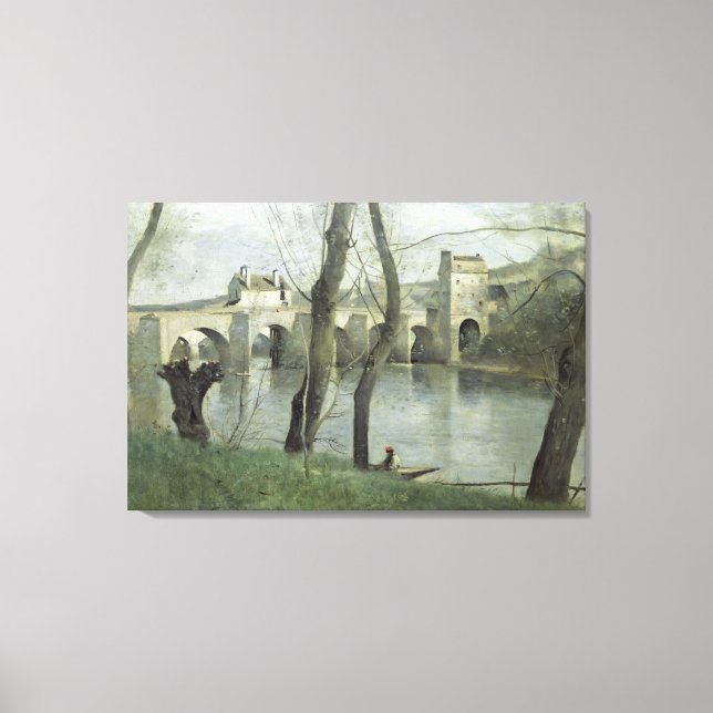 The Bridge at Mantes Canvas Print (Front)