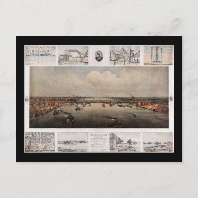 The bridge at St. Louis Missouri Postcard (Front)