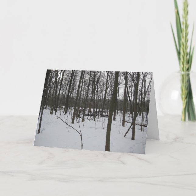 The Bridge in Snow Holiday Card (Front)