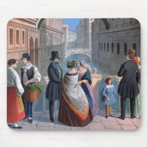 The Bridge of Sighs, Venice, engraved by Brizeghel Mouse Mat