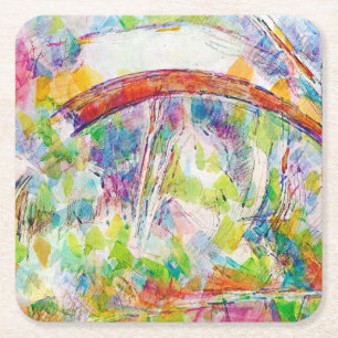 The Bridge, Paul Cezanne Square Paper Coaster
