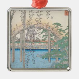 The Bridge with Wisteria or Kameido Tenjin Metal Tree Decoration