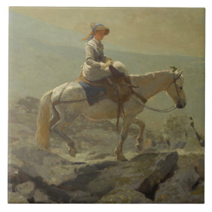The Bridle Path, White Mountains (Winslow Homer) Tile