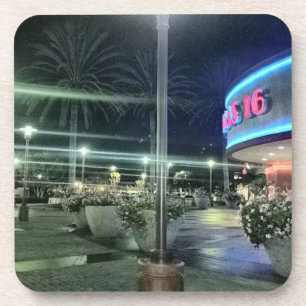 The Bright Lights of the Movie Theatre at Night Coaster
