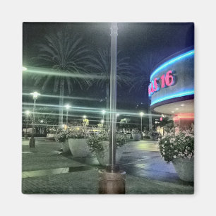 The Bright Lights of the Movie Theatre at Night Magnet