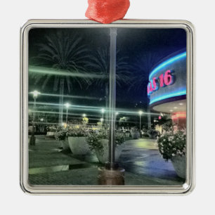 The Bright Lights of the Movie Theatre at Night Metal Tree Decoration