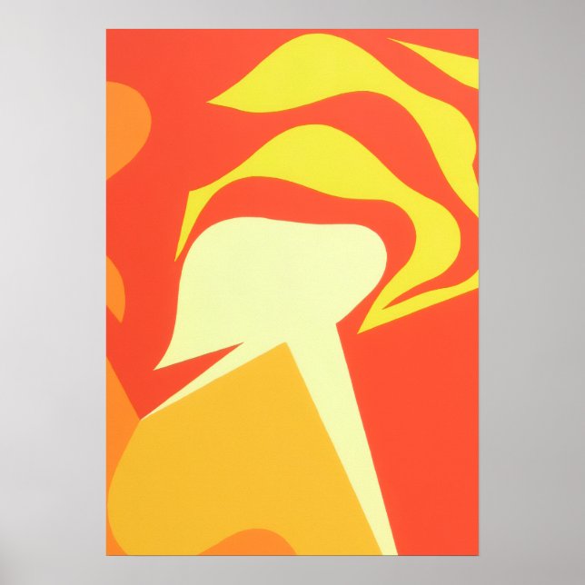 The Bright Unknown Yellow Abstract Art Print (Front)