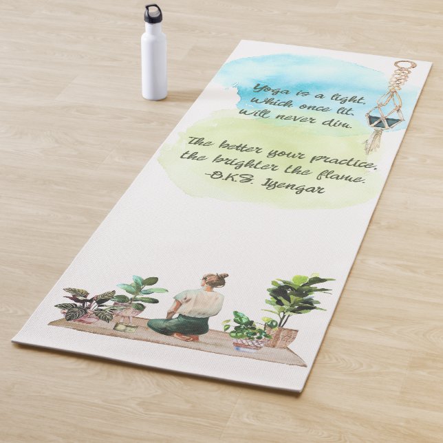 The Brighter The Flame Watercolor Fitness Mat (In Situ)