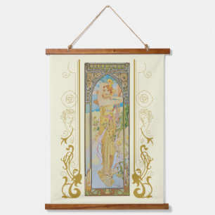 The Brightness of Day by Alphonse Mucha Hanging Tapestry