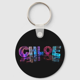 The Brilliant Name Chloe in 3D Lights Key Ring