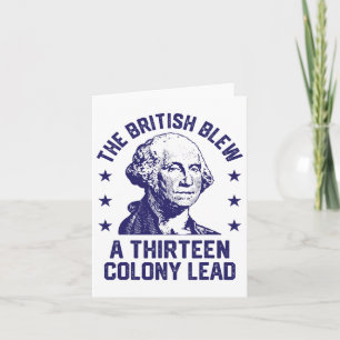 The British Blew A 13 Colony Lead Retro Us George  Card