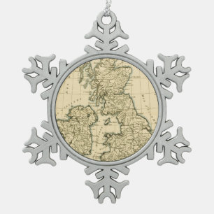 The British Isles Snowflake Pewter Christmas Ornament
