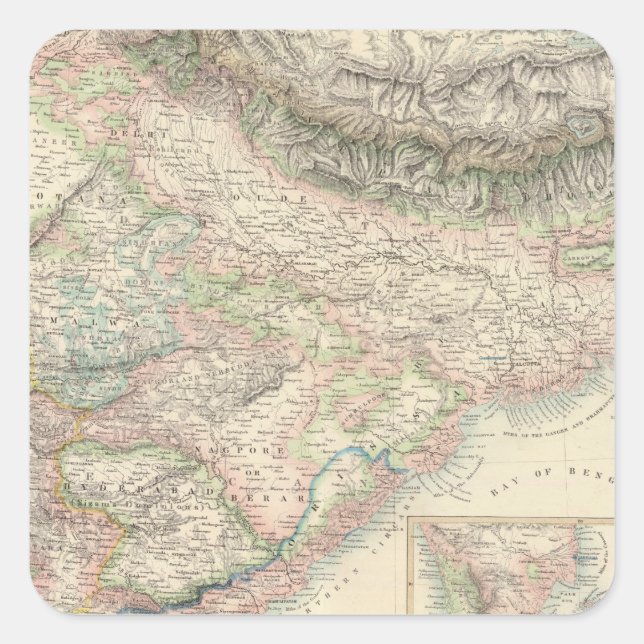 The British Possessions in the East Indies Square Sticker (Front)